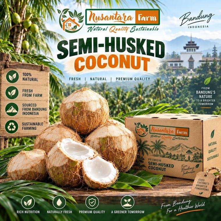 Semi-Husked Coconut